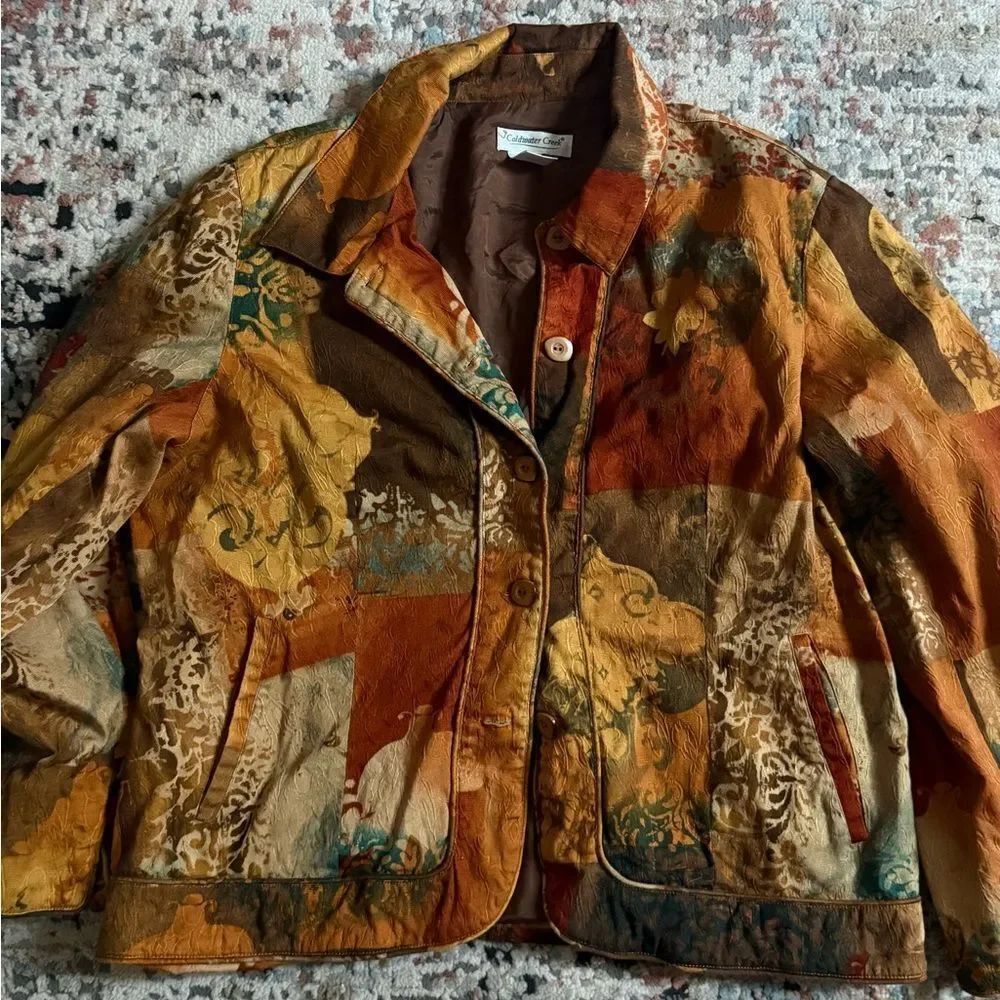 Coldwater Creek Multicolor Patchwork Jacket